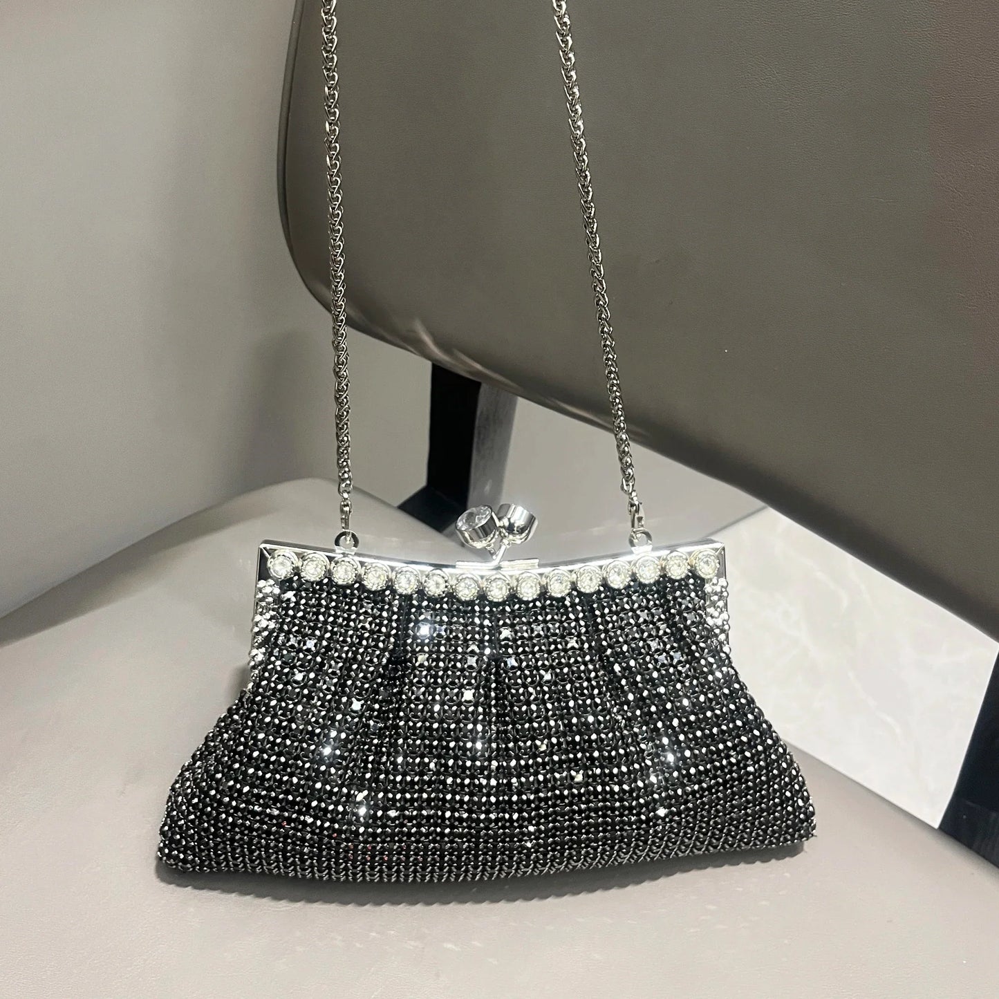 Handle Rhinestones Evening clutch Bag Purses and handbag luxury Designer shiny Crystal Clutch purse bucket bag shoulder bags