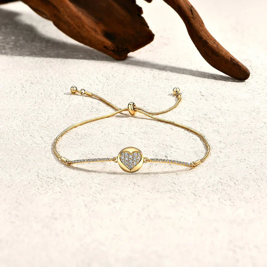 Bracelets d'amour en Moissanite et Diamant pour femmes, en Argent Sterling 925 plaqué Or DVVS1, Bijoux de Fiançailles, Cadeaux 15+8cm