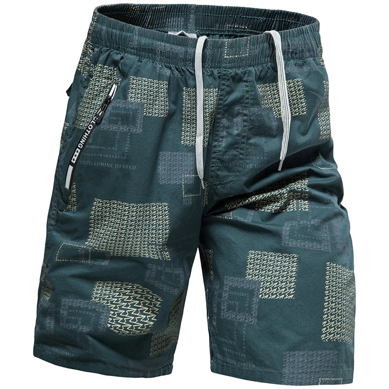 Men Elastic Waist Shorts Loose Fit Casual Sports Jogger Shorts Man Fashion Print Shorts Gym Cool Board Shorts
