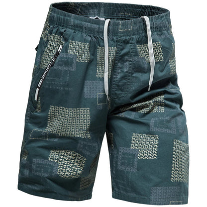 Men Elastic Waist Shorts Loose Fit Casual Sports Jogger Shorts Man Fashion Print Shorts Gym Cool Board Shorts