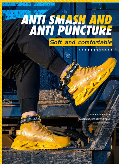 steel toe safety boots for men protective shoes industrial safety shoe woman light work shoes anti-puncture work safety sneakers