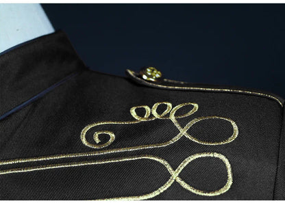 2025 New Black-gold/Silver Halloween Blazer Jacket for Men and Women,medieval Court Dress, Vintage Gothic Steam Drummer Costume