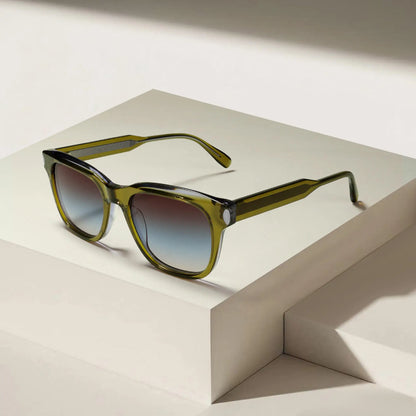 Olive Acetate Sunglasses Vintage Rivet Retro Sun Glasses UV400 Protection Unisex New Designer Eyewear Fashion