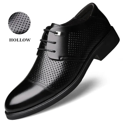 Height Increasing Shoes Man Hollow Breathable Taller Elevator Shoes 6CM Invisible Insole for Daily Men Heighten Wedding Shoes