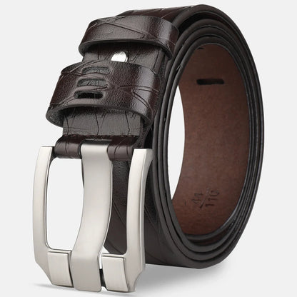 Belt, Men's Needle Buckle Belt, Genuine Leather, Pure Cowhide, Simple Youth Casual Jeans, Men's Pants Belt, Trendy for Young