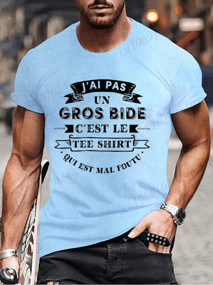 I Don't Have A Big Paunch Men T Shirt Funny French Humor Gift Y2k T-shirt Summer Casual Unisex Tee Fashion Summer Tee Shirt Tops