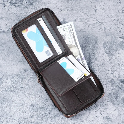 Men's Wallet 2026 New Short Style Fashionable Large Capacity Soft Leather Card Holder Casual Horizontal Design Leather Bifold