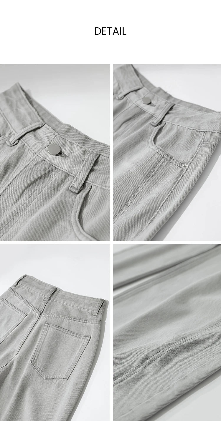 Women's Jeans 2026 Spring New Casual Solid Color Cotton Straight Women's Pants Versatile Long Denim Trousers 12621038