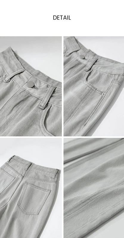 Women's Jeans 2026 Spring New Casual Solid Color Cotton Straight Women's Pants Versatile Long Denim Trousers 12621038