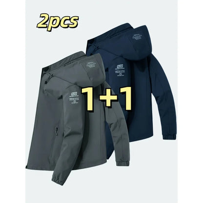 Windproof detachable hooded jacket Korean style trendy loose fashion casual men's jacket