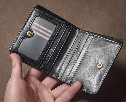 Genuine Leather Wallet High Quality Multi-Card Slots Ultra Slim Lightweight Credit Card Holder Men Women Bifold Money Clip
