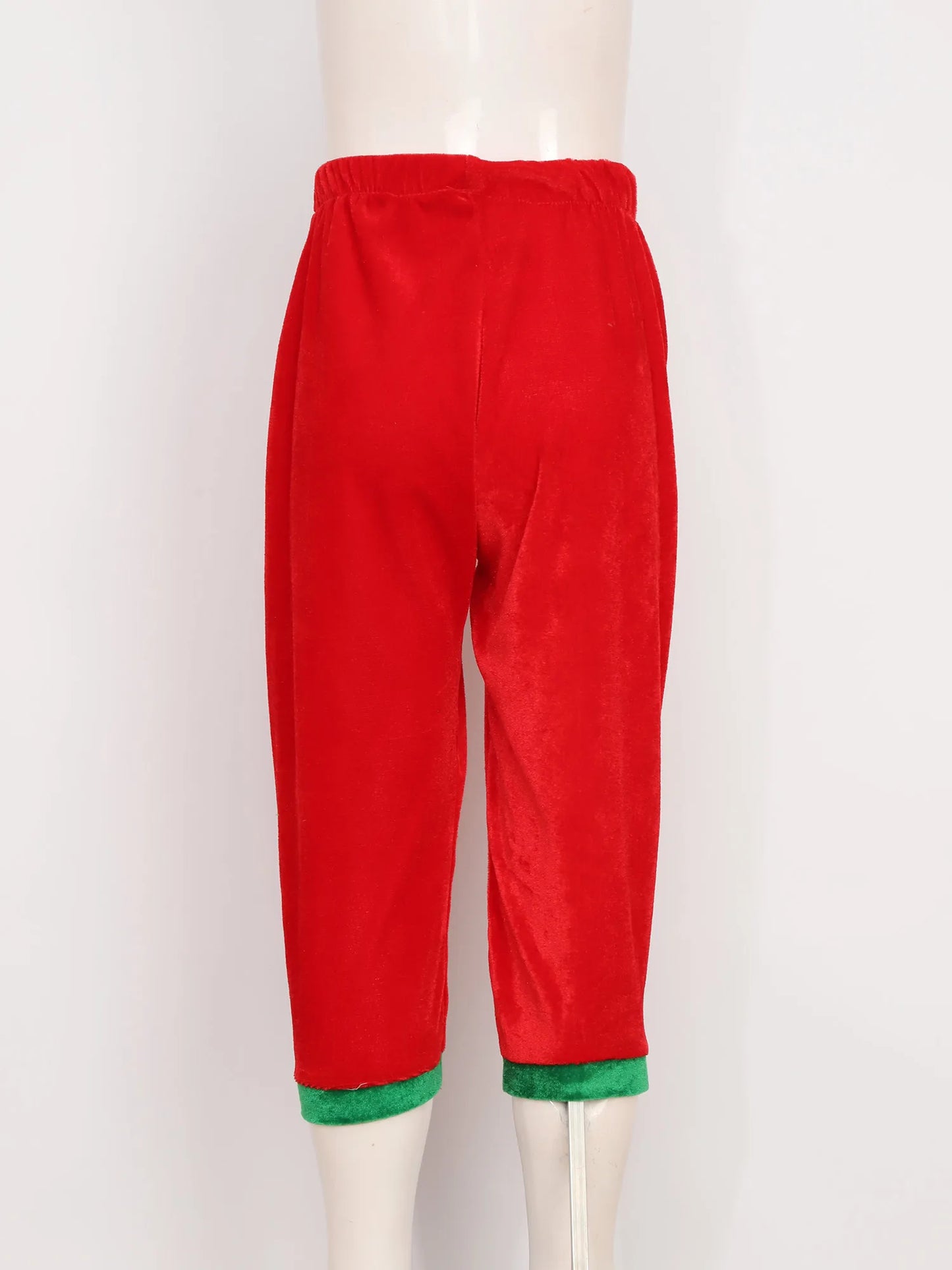 Boys Christmas Elf Costume Xmas Santa Clause Set with Shirt Pants Hat Elf Ears Belt Stockings Festivals New Year Fancy Dress Up