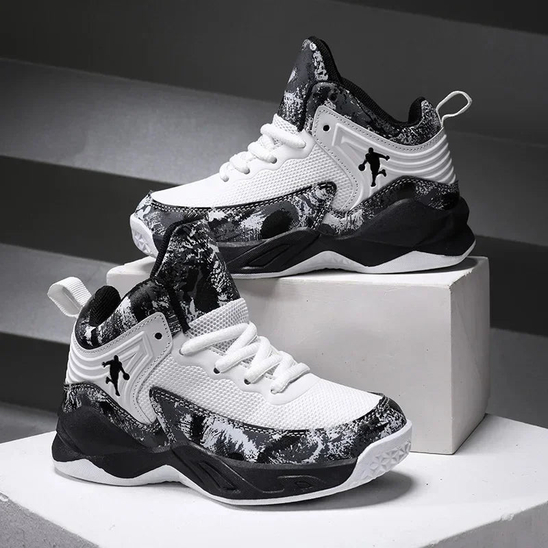 2025 Basketball Shoes for Kids Sneakers New Boys Brand Thick Sole Non-slip Children Sports Shoes Child Boy Basket Trainer Shoes