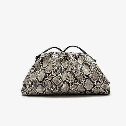 2026 Ruched Serpentine Dumpling Bags Women Pouch Handbag Cloud Clutch Snake Pattern Shoulder Crossbody Bag Luxury Designer Bag