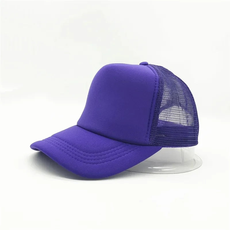 Unisex Cheaper 5 Panel Trucker Hat For Adult Summer Net Baseball Cap Men Women Sponge Mesh Adjustable Sun Hat Visor