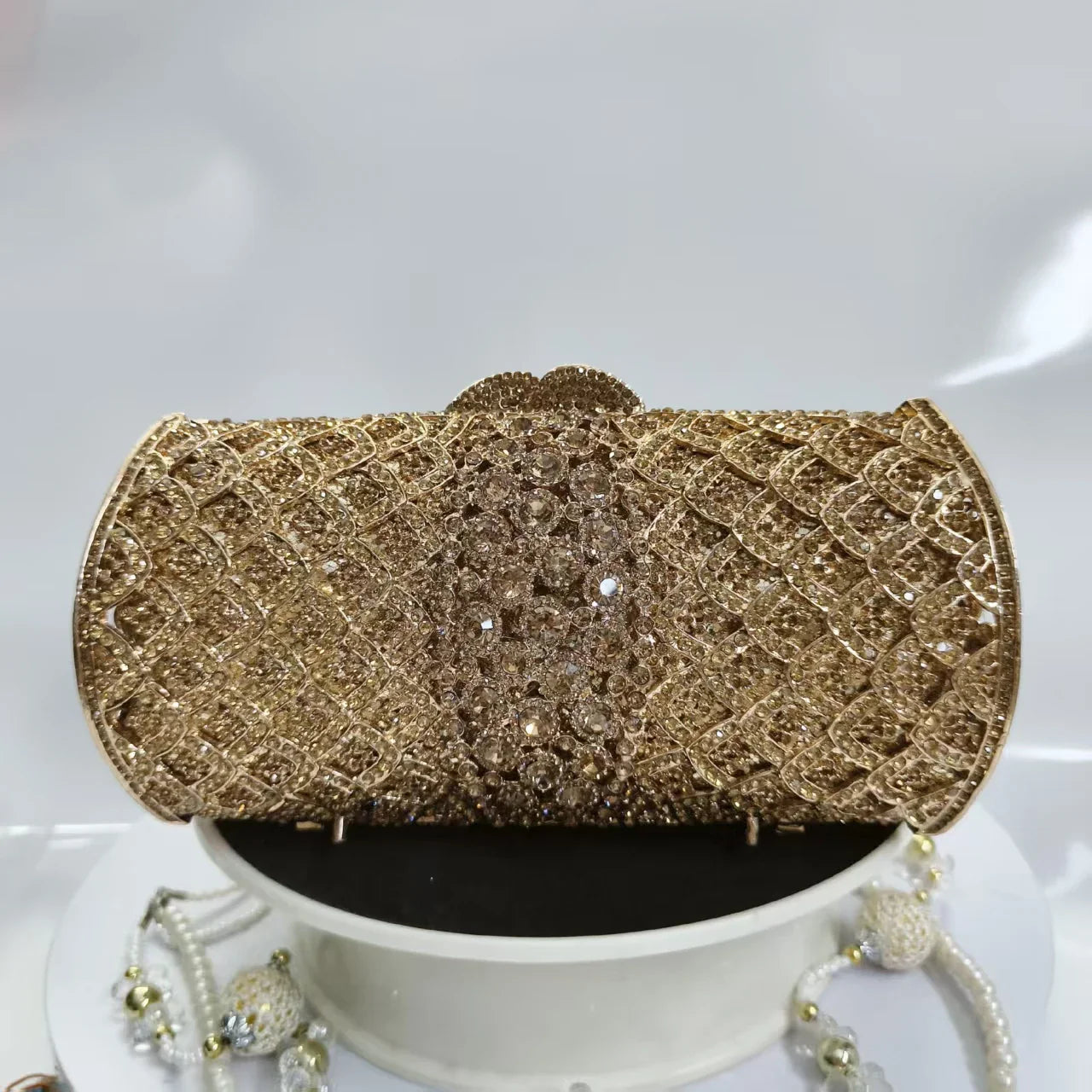 New Rhinestone Clutch Purse Women Elegant Wedding Party Bride Bag Prom Evening Handbag Sparkly Crystal Diamond Birthday Gift