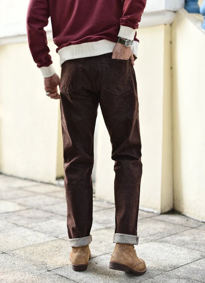 Men Jeans Brown Jeans Men Jeans Trousers  Selvedge Denim Jeans for Men Taper Fit Mens Jeans vintage 13.8 Oz