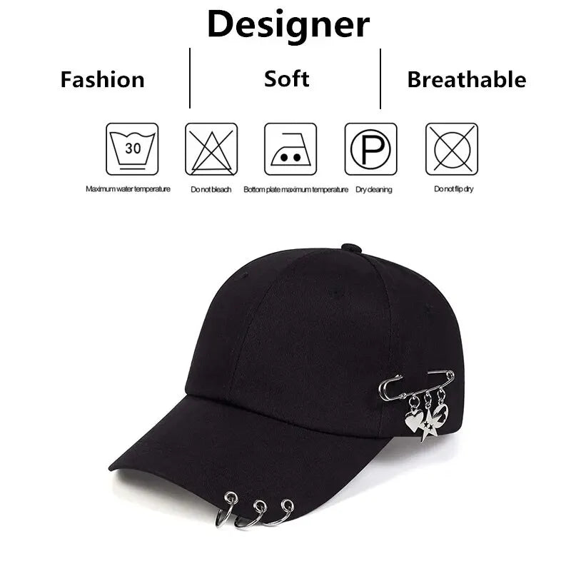 Unisex Star Iron Ring Baseball Caps Spring and Autumn Outdoor Adjustable Casual Hats Sunscreen Hat