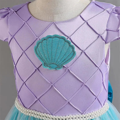 Photography Costume Girls Princess Birthday Party Little Mermaid Ball Gown Girl Ariel Puffy Dress Prom Festival Apparel Vestidos