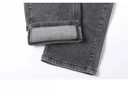 Men's New Stretch Straight Jeans Business Versatile Trendy Youth Casual Regular Long Pants for Spring Autumn Male Denim Trousers