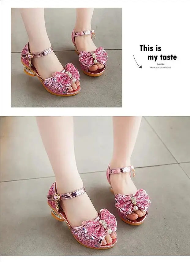 2026 Spring New Children's Shoes   Princess  Shoes Girl's Fashion Sandals Crystal Princess Shoes