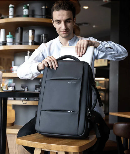 Heroic Knight Travel Backpack Men Business Backpack School Expandable USB Bag Large Capacity 15.6 Laptop Waterproof Backpack Bag