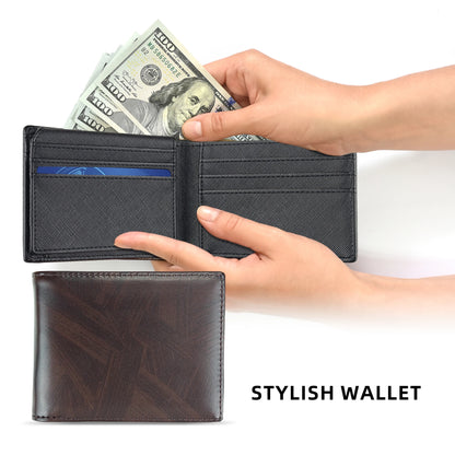 Men's slim wallet credit card ID holder casual men's leather short multi-card wallet business men's wallet