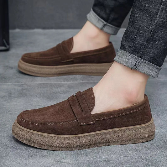 Fashion Platform Men Loafers Comfortable Mens Casual Shoes Lightweight Slip on Walking Sneakers Breathable Flats Driving Shoes