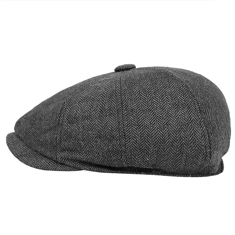 Retro Newsboy Caps Men British Painters Hats Autumn Winter Berets Herringbone Flat Cap Hip Hop Berets