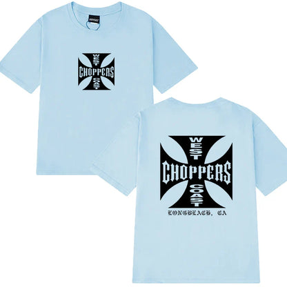 New in Summer Fashion Y2k T Shirts Men Women West Coast Choppers Print short sleeve T-shirt Unisex Casual 100% Cotton clothing