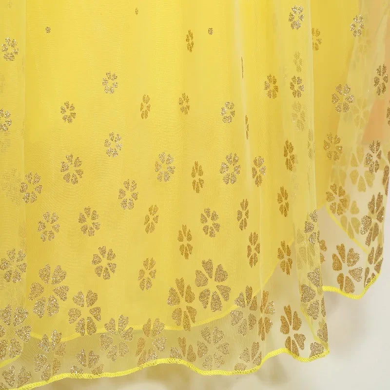 2025 Girls Disney Princess Dress Snow White With Cape Kids Cosplay Halloween Birthday Costumes Children Party Dress 10Y Clothes