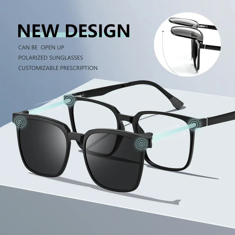NEW IN Magnetic Clip on Optical Myopia Glasses For Men Women Polarized Sunglasses Prescription Reading Glasses TJ2190