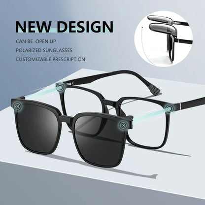 NEW IN Magnetic Clip on Optical Myopia Glasses For Men Women Polarized Sunglasses Prescription Reading Glasses TJ2190