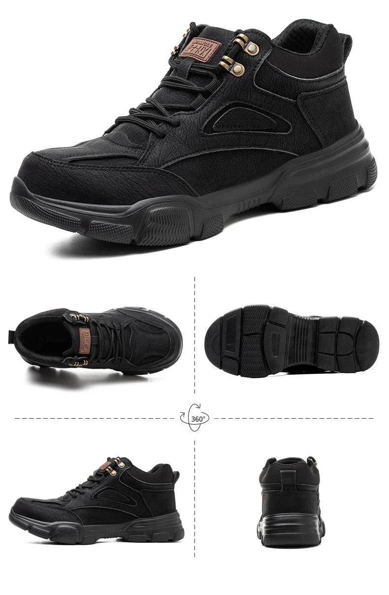 Safety Shoes Men Steel Toe Work Shoes Anti-smash Anti-puncture Indestructible Shoes Protective Boots Tactical Boots