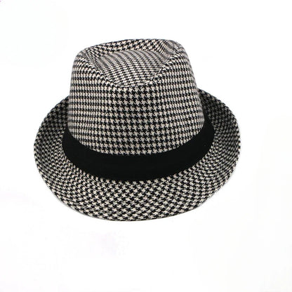 Spring Summer New Middle Aged Men's Top Hat Fashion Knitted Jazz Gentleman Black Chapeay Fedoras Bucket Hat Caps