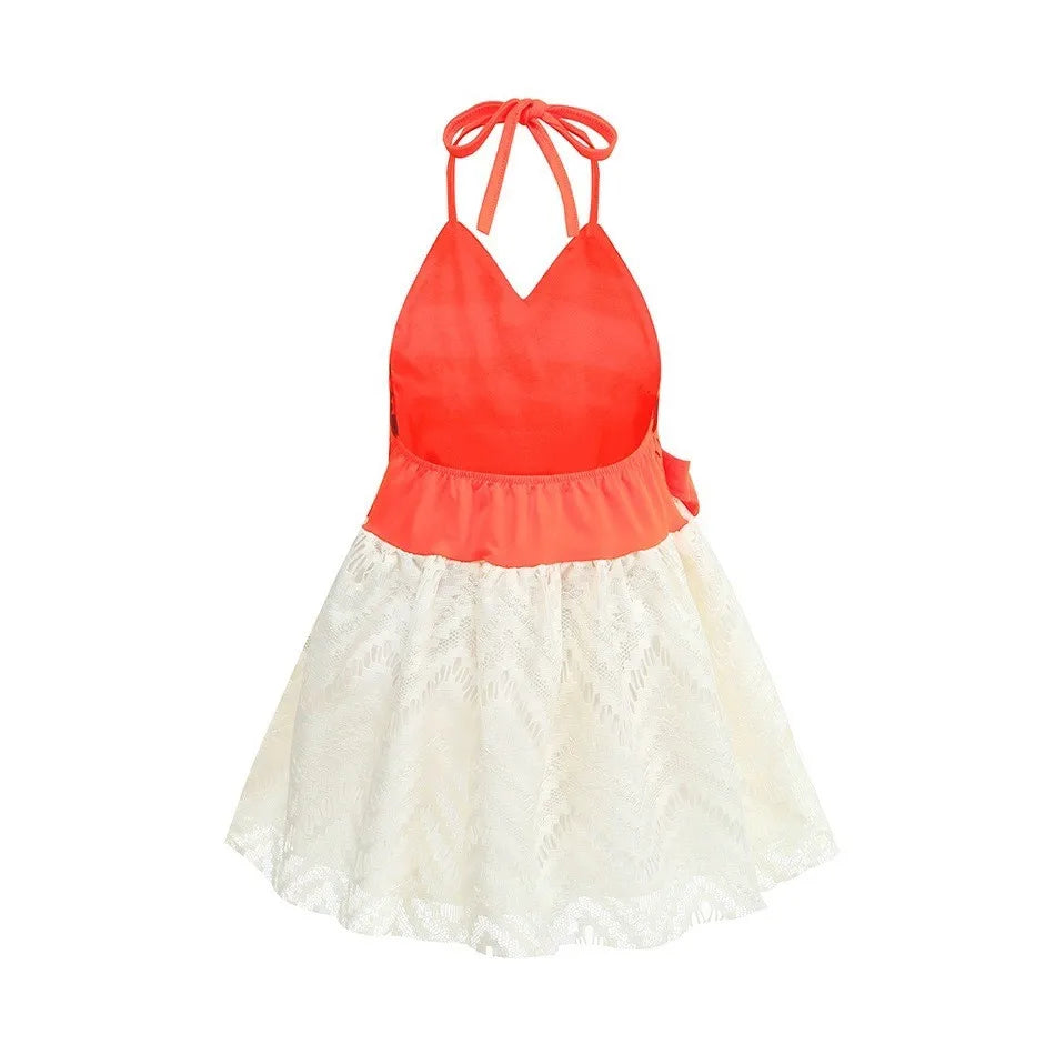 2026 Baby Girls Moana Halter Dress Role Playing Princess Dress Summer Clothing Hawaii Toddler Vaiana Cute Mini Sundress 1-6Y