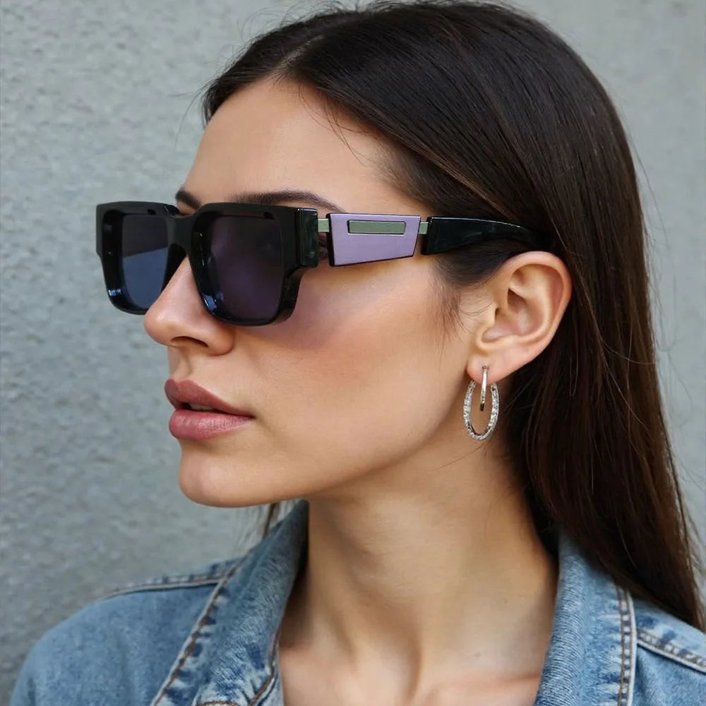 Retro Sunglasses Women Trendy Vintage Square Sunglass Men Fashion Glasses Shades Luxe Lunette Soleil Femme Gafas De Sol Hombre