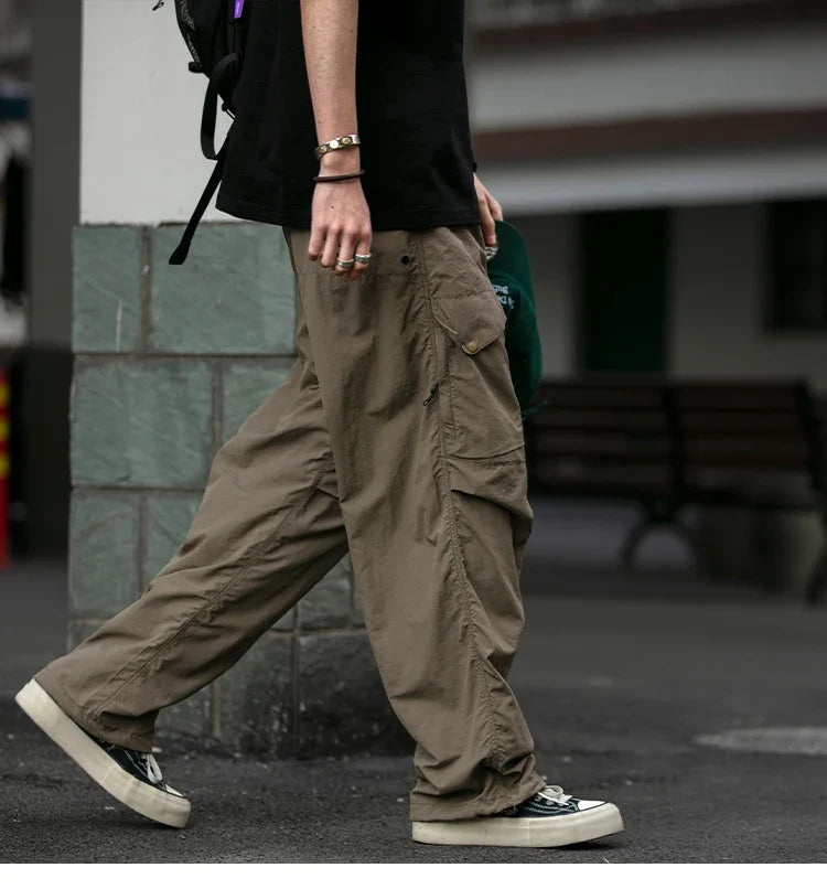 Spring Summer Korean Outdoor Functional Waterproof Cargo Pants For Men Clothing Harajuku Joggers Casual Breathable Pants Male