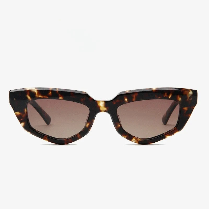 Fashion Retro Small Frame Cat Eye Women Polarized Sunglasses Trendy Personality Multilateral 3D Acetate Men SUN Glasses UV400