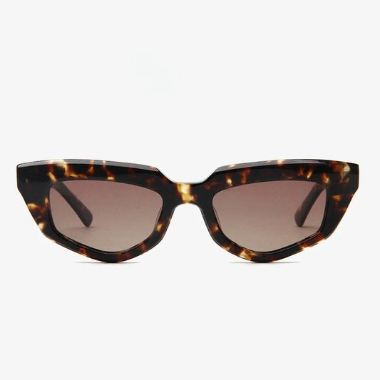 Fashion Retro Small Frame Cat Eye Women Polarized Sunglasses Trendy Personality Multilateral 3D Acetate Men SUN Glasses UV400