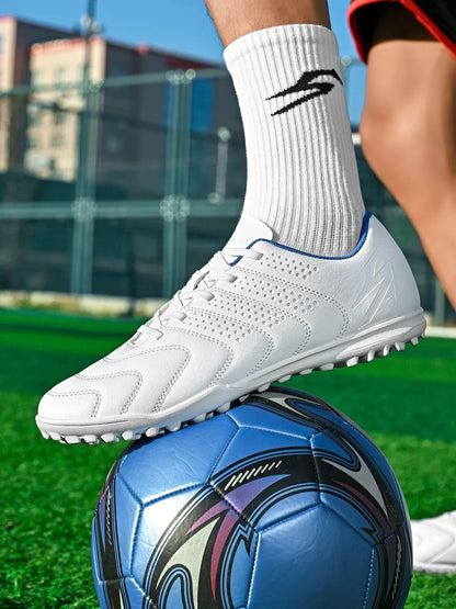 Wear Resistant TF Turf Soccer Boots PU Elastic Fabric Upper Rubber Stable Grip Sole Youth Boys Girls Football Shoes