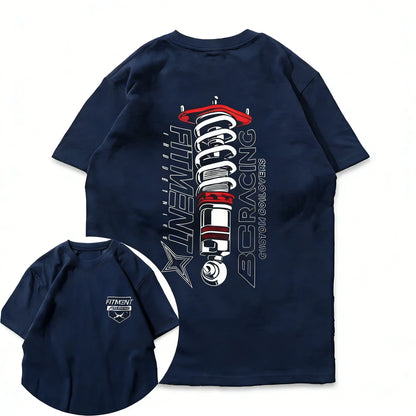 2026 Summer Pure Cotton Heavyweight American Style BC Short-Sleeve Car Modified T-Shirt, Loose-Fitting, Twisted-Neck, Versatile,