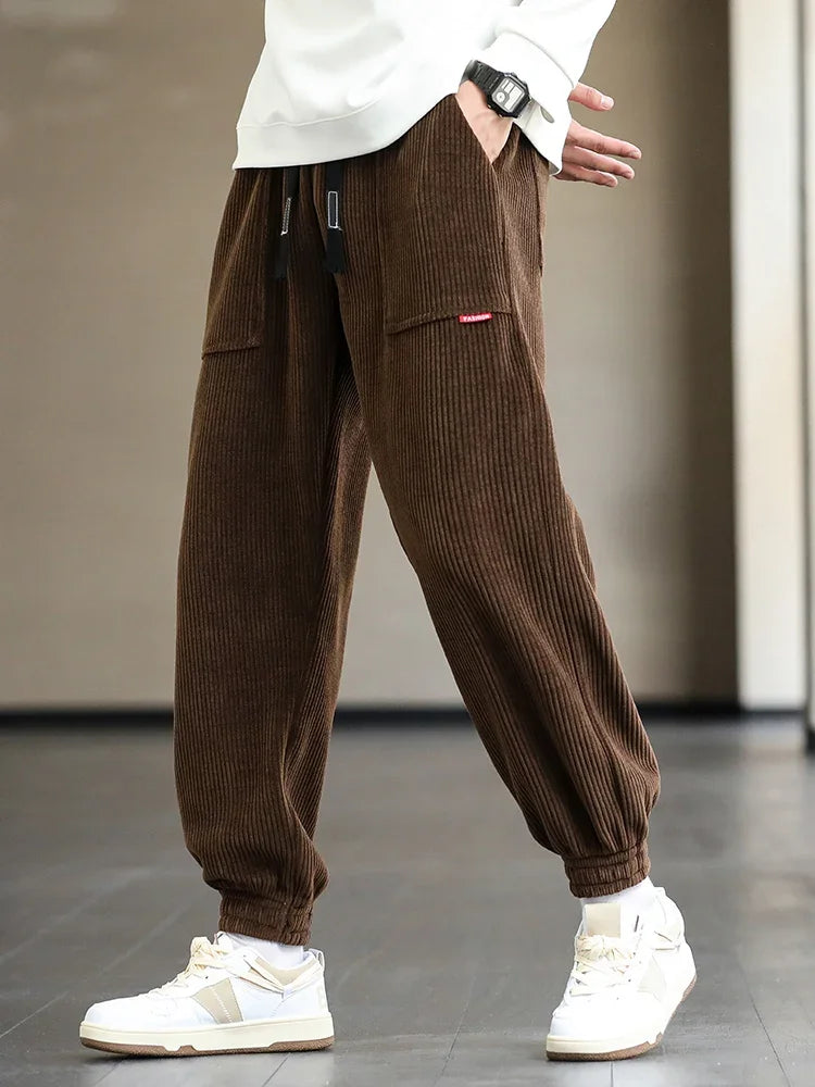 Pants Men Loose Fit Baggy Sweatpants Casual Fashion Streetwear Trend Autumn Winter Harem Joggers Trouser Male Plus SIze