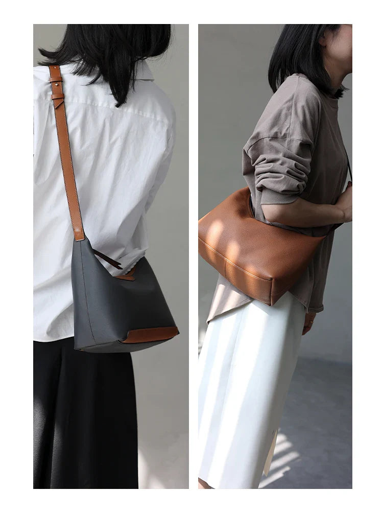 New Arrival Underarm Bag Women Genuine Leather Crossbody Bag Fashion Female Nylon Handbag Luxury Messenger Purses