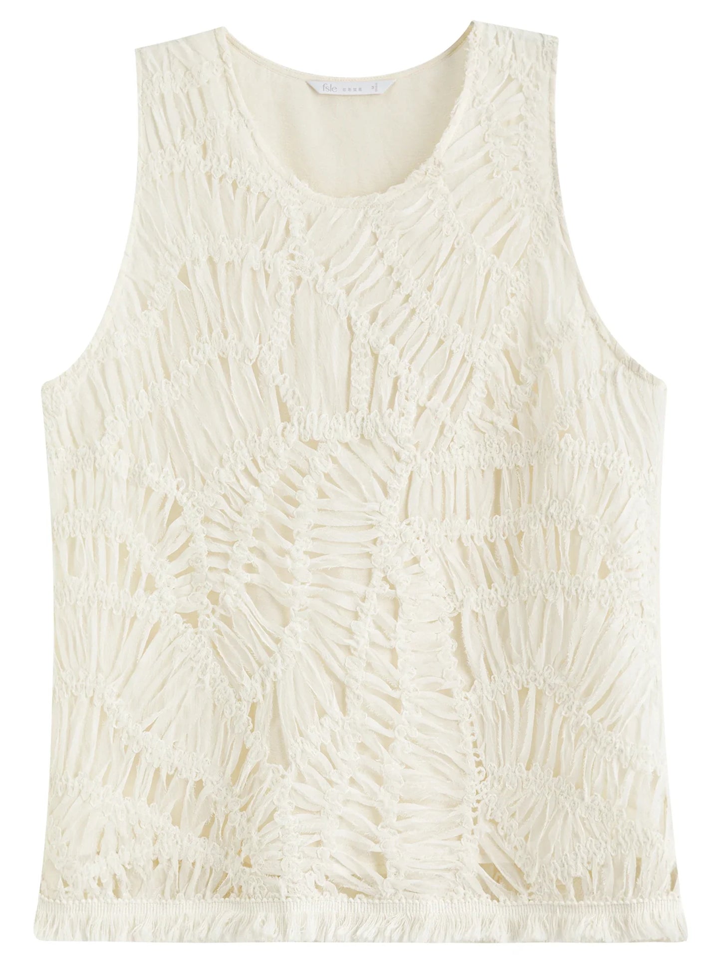 Braided Loose Sleeveless Fashion Vest Beige Top For Women 2025 Summer New Arrival Holiday Season Versatile Tops 25FS12337
