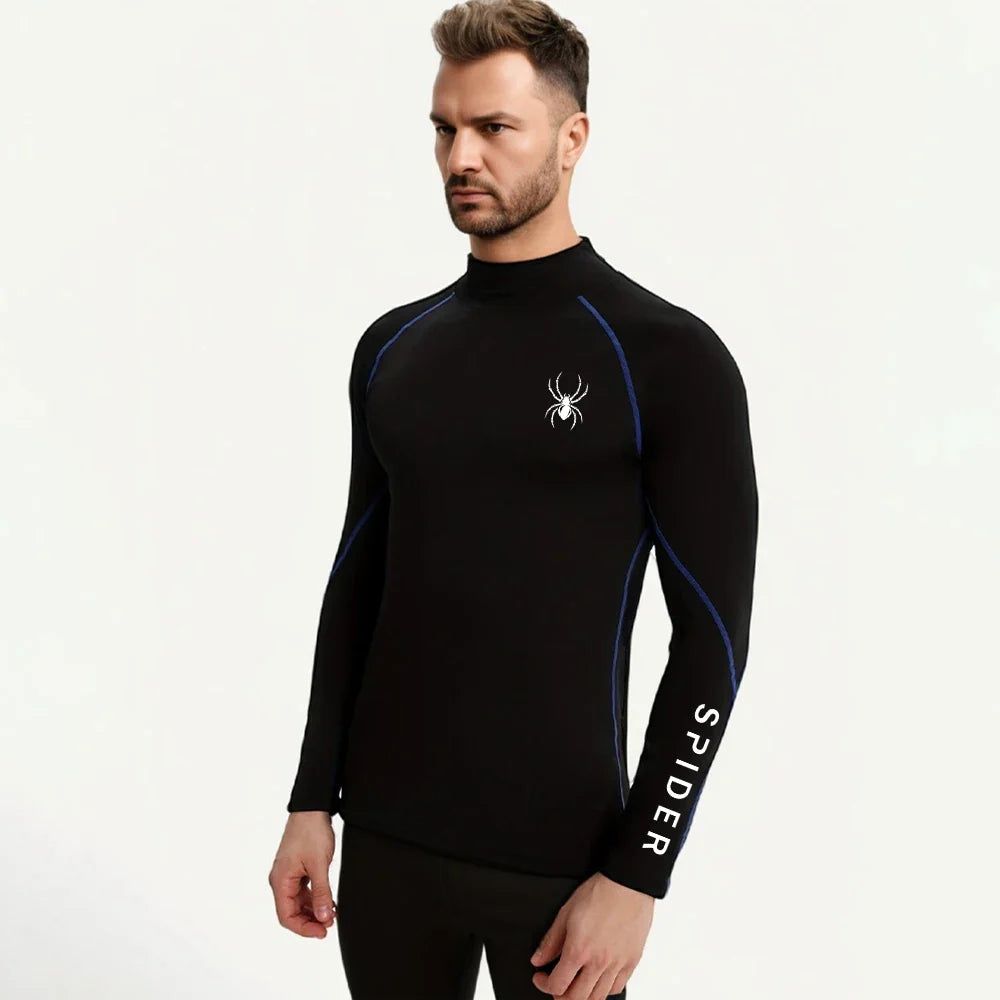 Men's Long Sleeve Compression Shirt Gym Fitness Athletic Undershirt Elastic Sport Running Tops