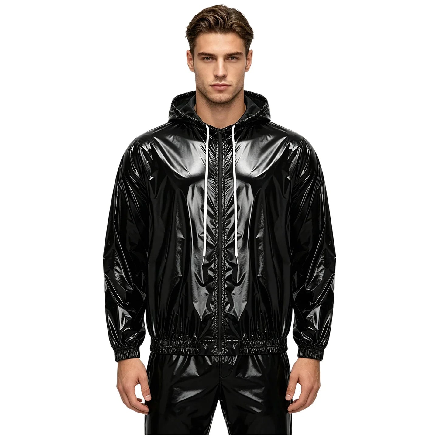 Mens Waterproof Hooded Jacket Tops Breathable Raincoat Waterproof Windproof Outdoor Biking Fishing Jacket Hood Outerwear
