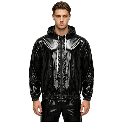 Mens Waterproof Hooded Jacket Tops Breathable Raincoat Waterproof Windproof Outdoor Biking Fishing Jacket Hood Outerwear