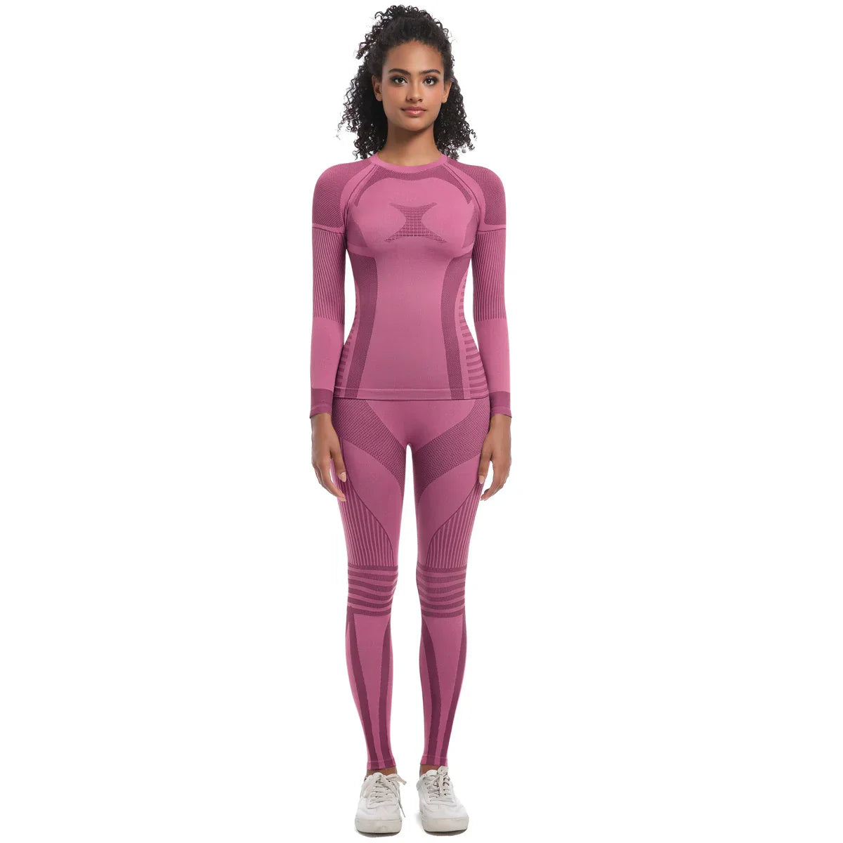 Women Skiwear Set Yoga Set Skiing Underwear Fitness Workout Thermal Gym Ski Snowboarding Running Yoga Exercise Suit Long Johns