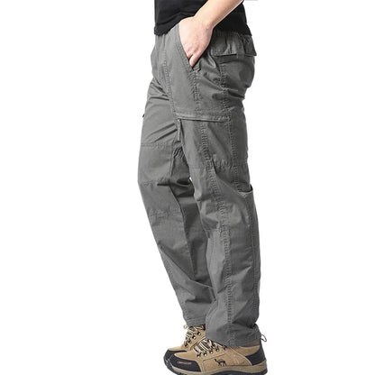 Summer Thin Cotton Overalls Men's Multi-Pocket Loose Large Size Work Pants Spring And Autumn Outdoor Sports Casual Pants